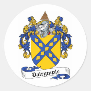 STICKER ROND CRÊTE FAMILIALE DALRYMPLE - MANTEAU D'ARMES DALRYM