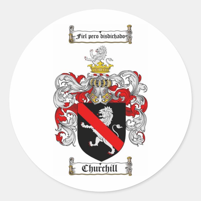 STICKER ROND CRÊTE FAMILIALE DE CHURCHILL - CHÂTEAU D'ÉGLISE (Devant)