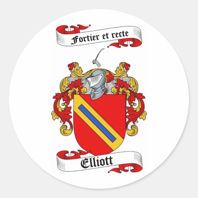 STICKER ROND CRÊTE FAMILIALE ELLIOTT - PLATEAU D'ARMES ELLIOTT (Devant)