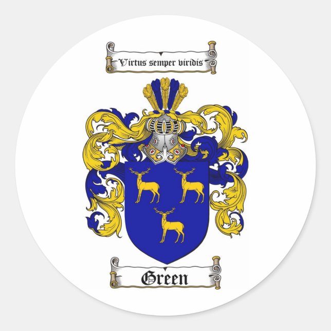 STICKER ROND CRÊTE FAMILIALE VERTE - TÊTE D'ARMES VERTE (Devant)
