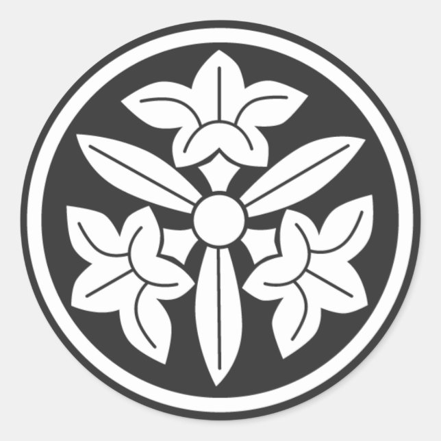 Sticker Rond [Crêtes de famille] Fleurs (Devant)