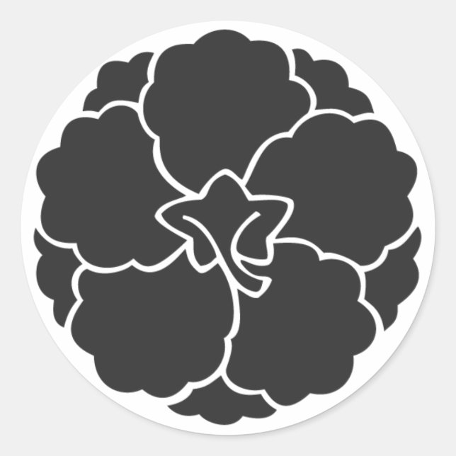 Sticker Rond [Crêtes de famille] Fleurs (Devant)