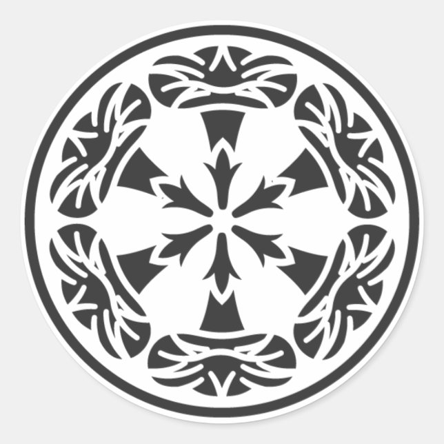 Sticker Rond [Crêtes de famille] Fleurs (Devant)