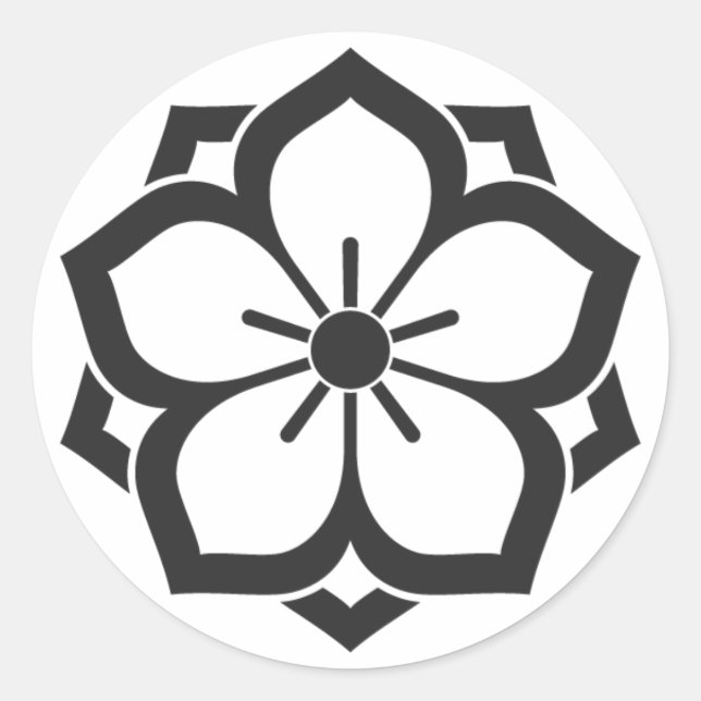 Sticker Rond [Crêtes de famille] Fleurs (Devant)