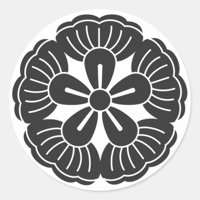 Sticker Rond [Crêtes de famille] Fleurs (Devant)