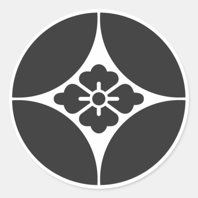 Sticker Rond [Crêtes de famille] Fleurs (Devant)