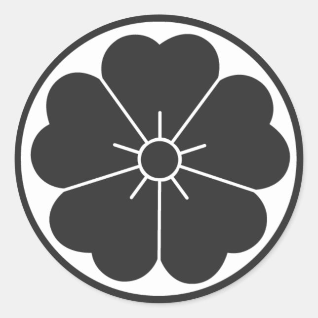 Sticker Rond [Crêtes de famille] Fleurs (Devant)