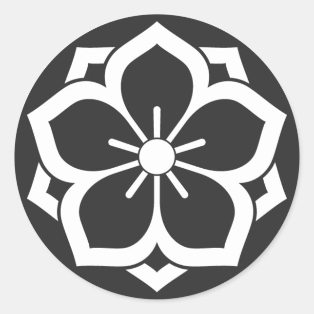 Sticker Rond [Crêtes de famille] Fleurs (Devant)