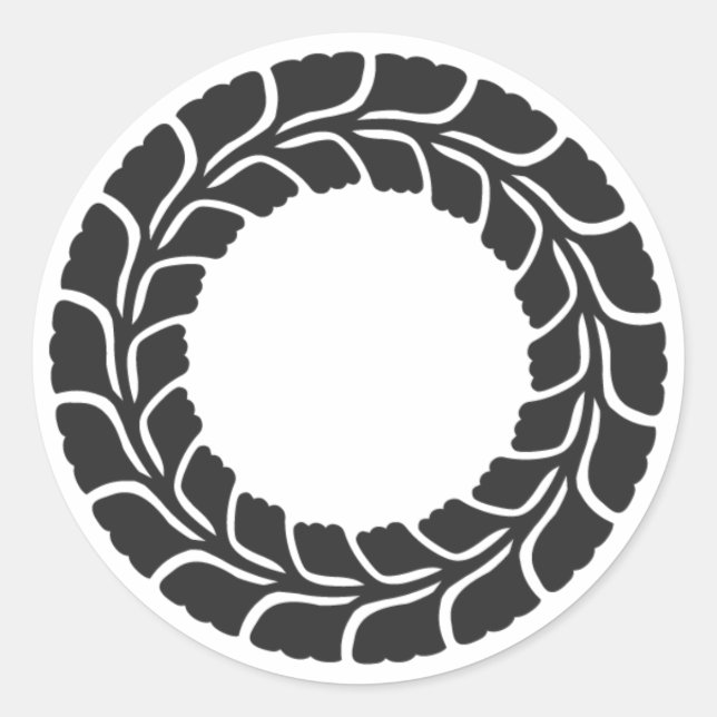 Sticker Rond [Crêtes de famille] Fleurs (Devant)