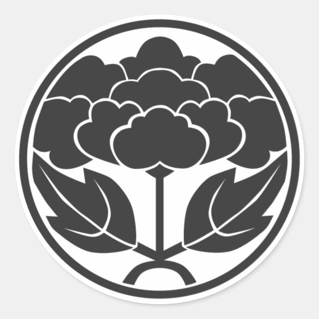 Sticker Rond [Crêtes de famille] Fleurs (Devant)