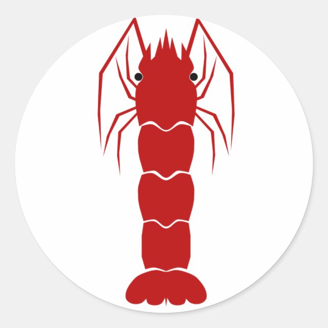Sticker Rond Crevettes cartonnées rouges/crevettes (Devant)