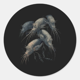 Sticker Rond Crevettes crevettes Cocktail Verre