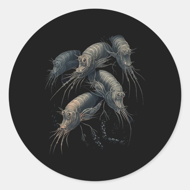 Sticker Rond Crevettes crevettes Cocktail Verre (Devant)