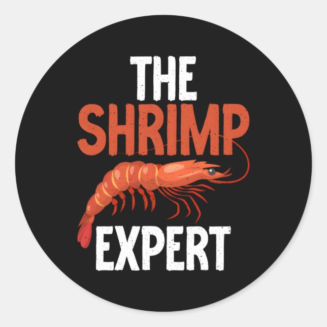 Sticker Rond crevettes expert crevettes (Devant)