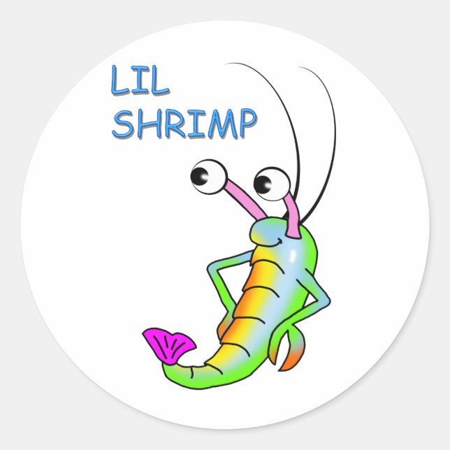 Sticker Rond crevettes lilas (Devant)