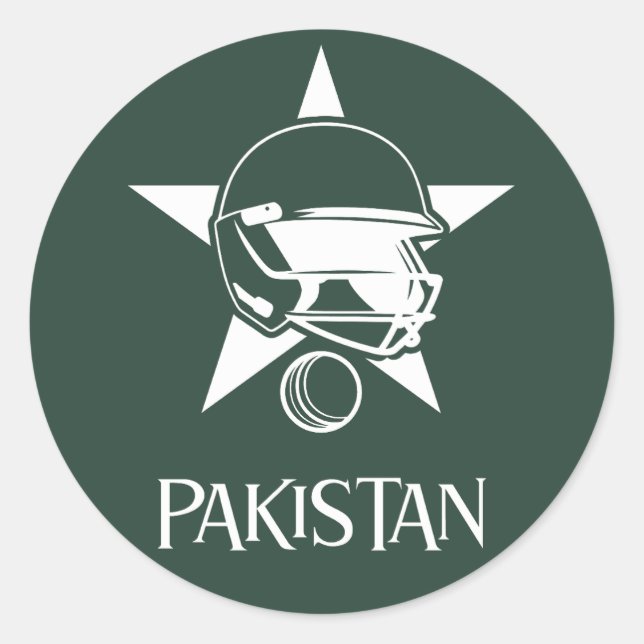 Sticker Rond Cricket au Pakistan (Devant)