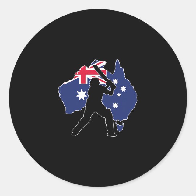 Sticker Rond Cricket Australie  (Devant)