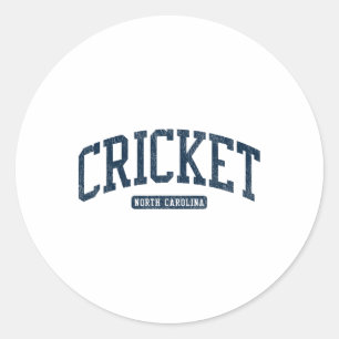 Sticker Rond Cricket Caroline du Nord Nc Style Collège Universi