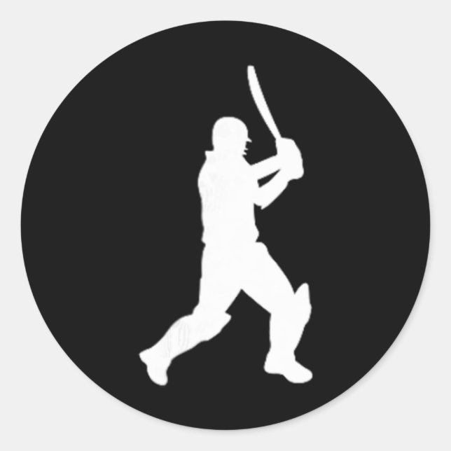 Sticker Rond Cricket Cricketer Cricketers Tter T20 Test Cricket (Devant)