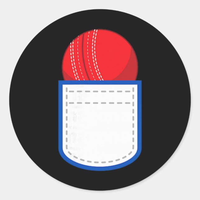 Sticker Rond Cricket drôle Ll dans mon faux match de cricket de (Devant)