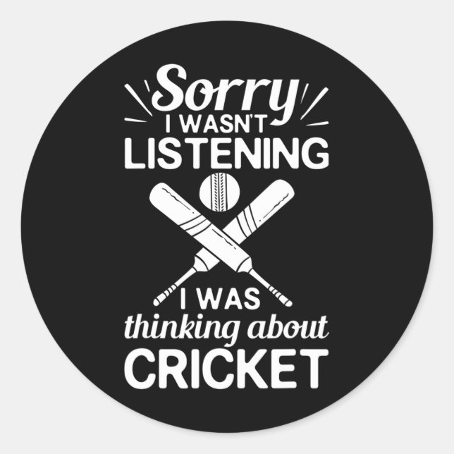 Sticker Rond Cricket Game Player Ll T Coach Cricketer  (Devant)