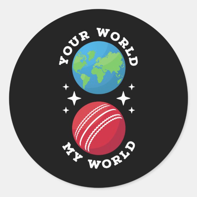 Sticker Rond Cricket My World  (Devant)