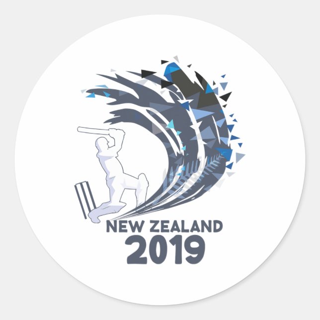 Sticker Rond Cricket Nouvelle-Zélande  (Devant)