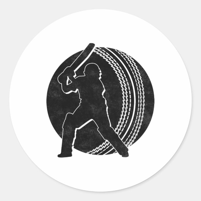 Sticker Rond Cricket Player 11  (Devant)