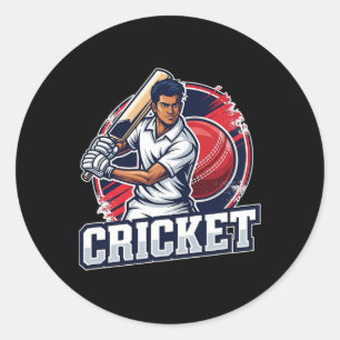 Sticker Rond Cricket Sport Pour Tous