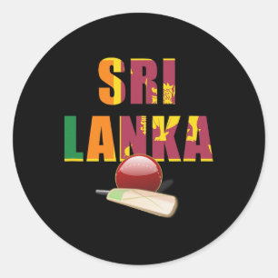 Sticker Rond Cricket Sri Lanka Drapeau T Ll