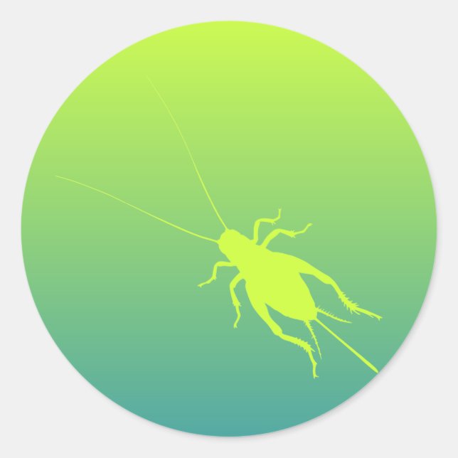 Sticker Rond Cricket vert jaune (Devant)