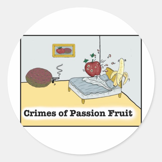 Sticker Rond Crimes de passion Fruit Zazzle (Devant)