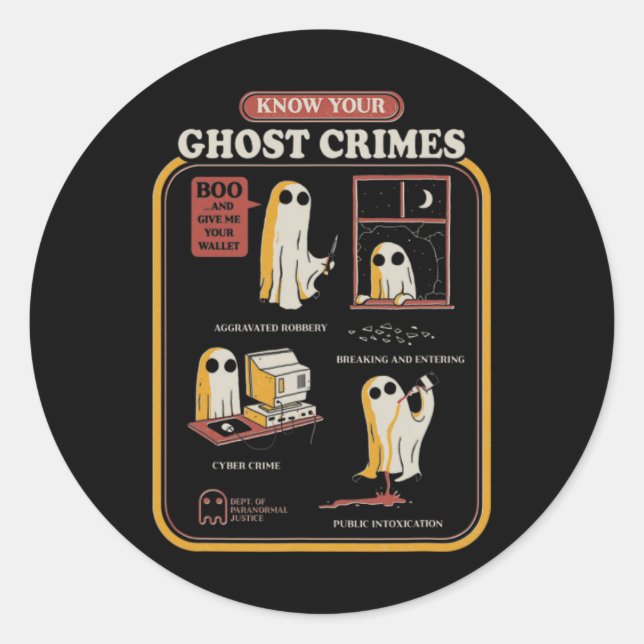 Sticker Rond Crimes fantômes (Devant)