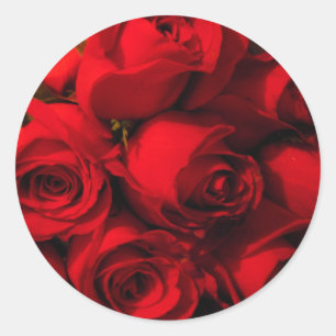 Sticker Rond "Crimson Bouquet"