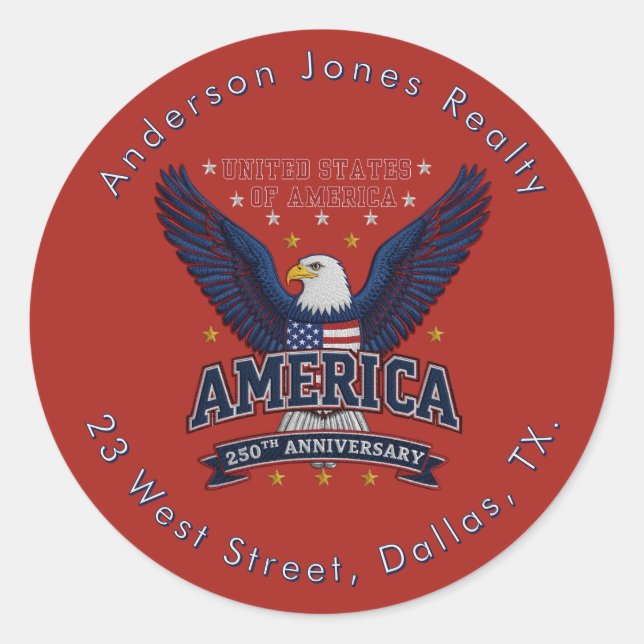 Sticker Rond Crimson Business USA Anniversaire (Devant)