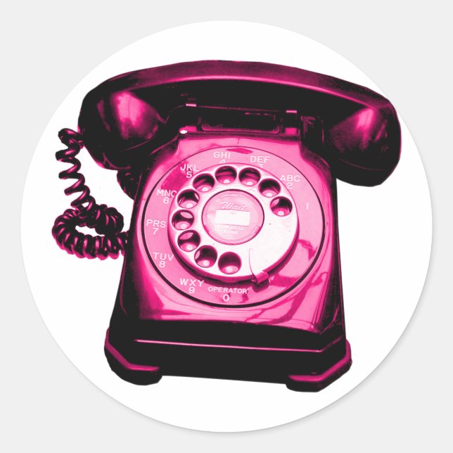 Sticker Rond Crimson de ligne téléphonique (Devant)