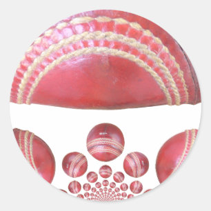 Sticker Rond Crimson Spin - Une Belle Balle Rouge De Cricket Ar