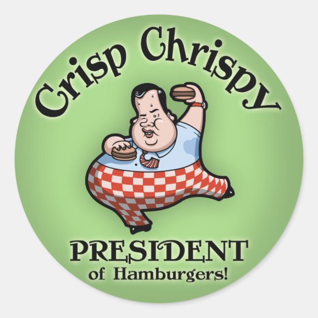 Sticker Rond Crisp Chrispy Prez des hamburgers (Devant)