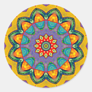 Sticker Rond "Cristal Mandala Quilt"