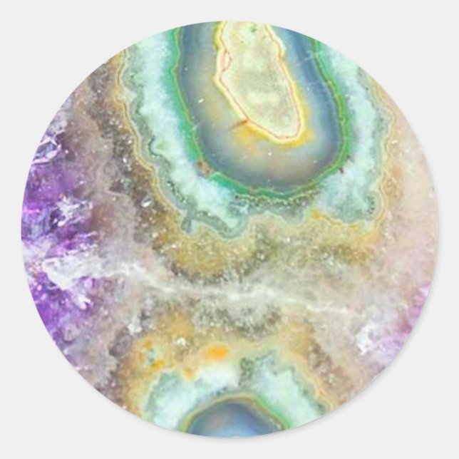 Sticker Rond Cristaux Quartz Candy (Devant)