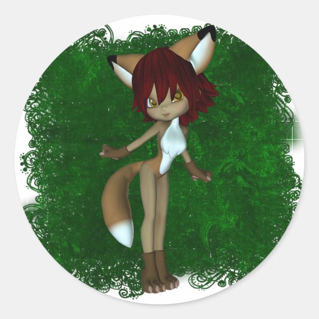 Sticker Rond Critères mignons 05 (Devant)