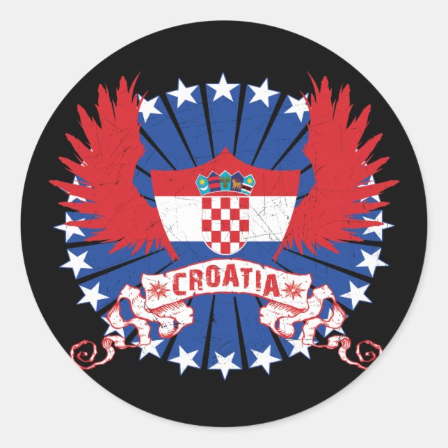 Sticker Rond Croatie ailée (Devant)