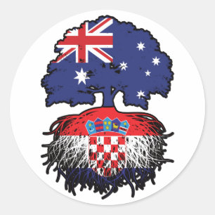 Sticker Rond Croatie Australien Croate Racines d'arbre