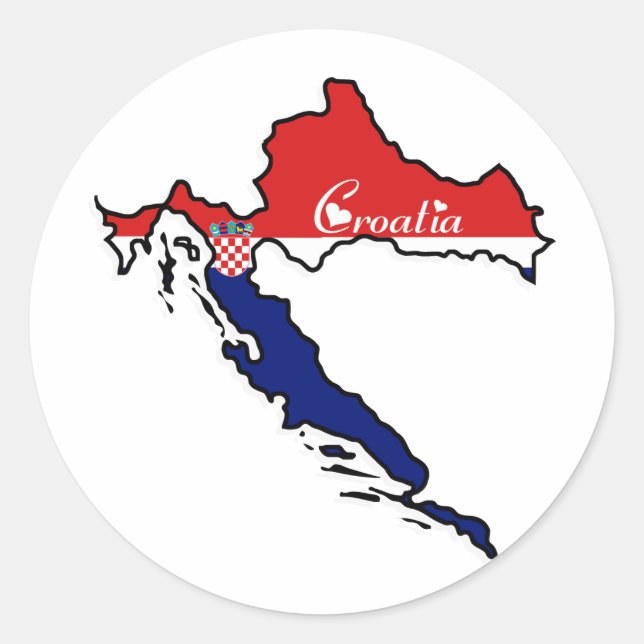 Sticker Rond Croatie cool (Devant)