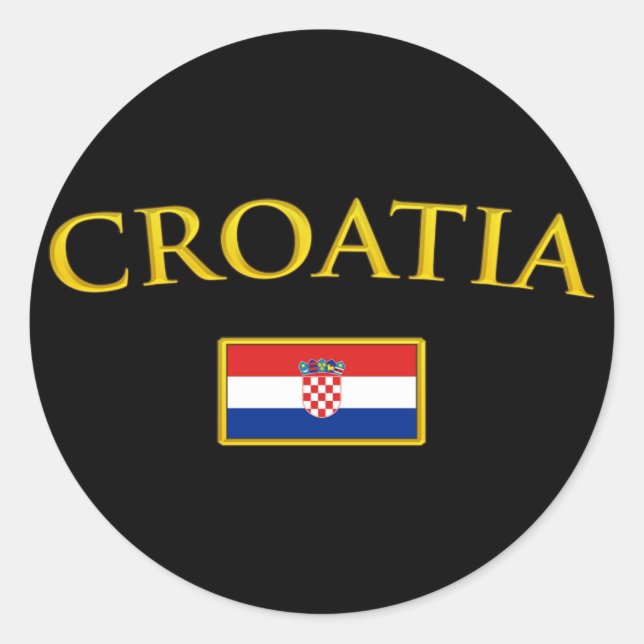 Sticker Rond Croatie dorée (Devant)