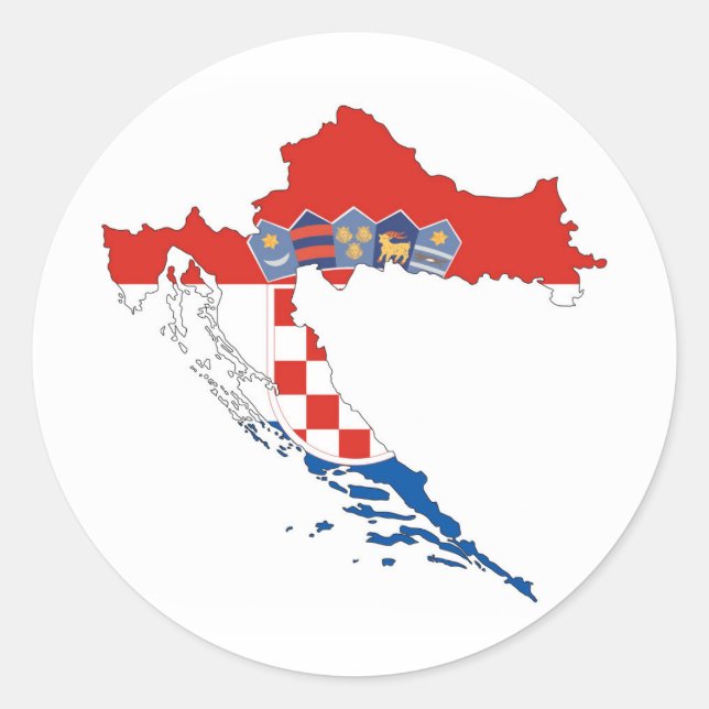 Sticker Rond croatie drapeau pays forme silhouette (Devant)