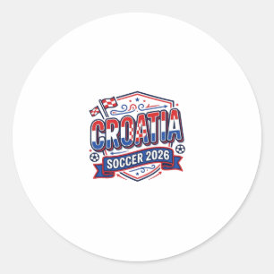 Sticker Rond Croatie Football 2026 Football Gras Typographie Pa
