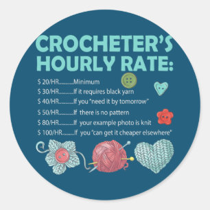 Sticker Rond Crochet Crochet à tarif horaire du Crochet