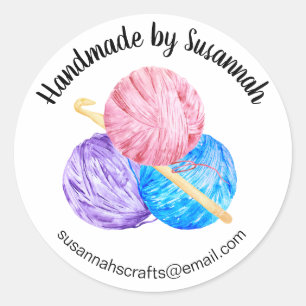 Sticker Rond Crochet d'affaires artisanal