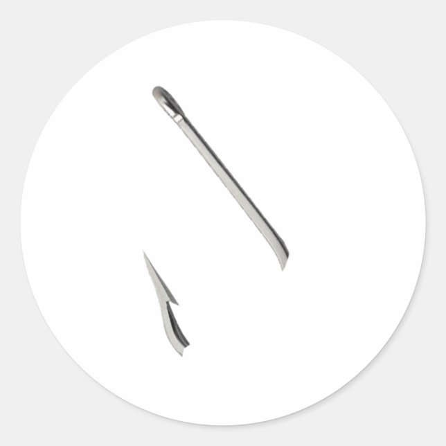 Sticker Rond Crochet de poisson flottant (Devant)